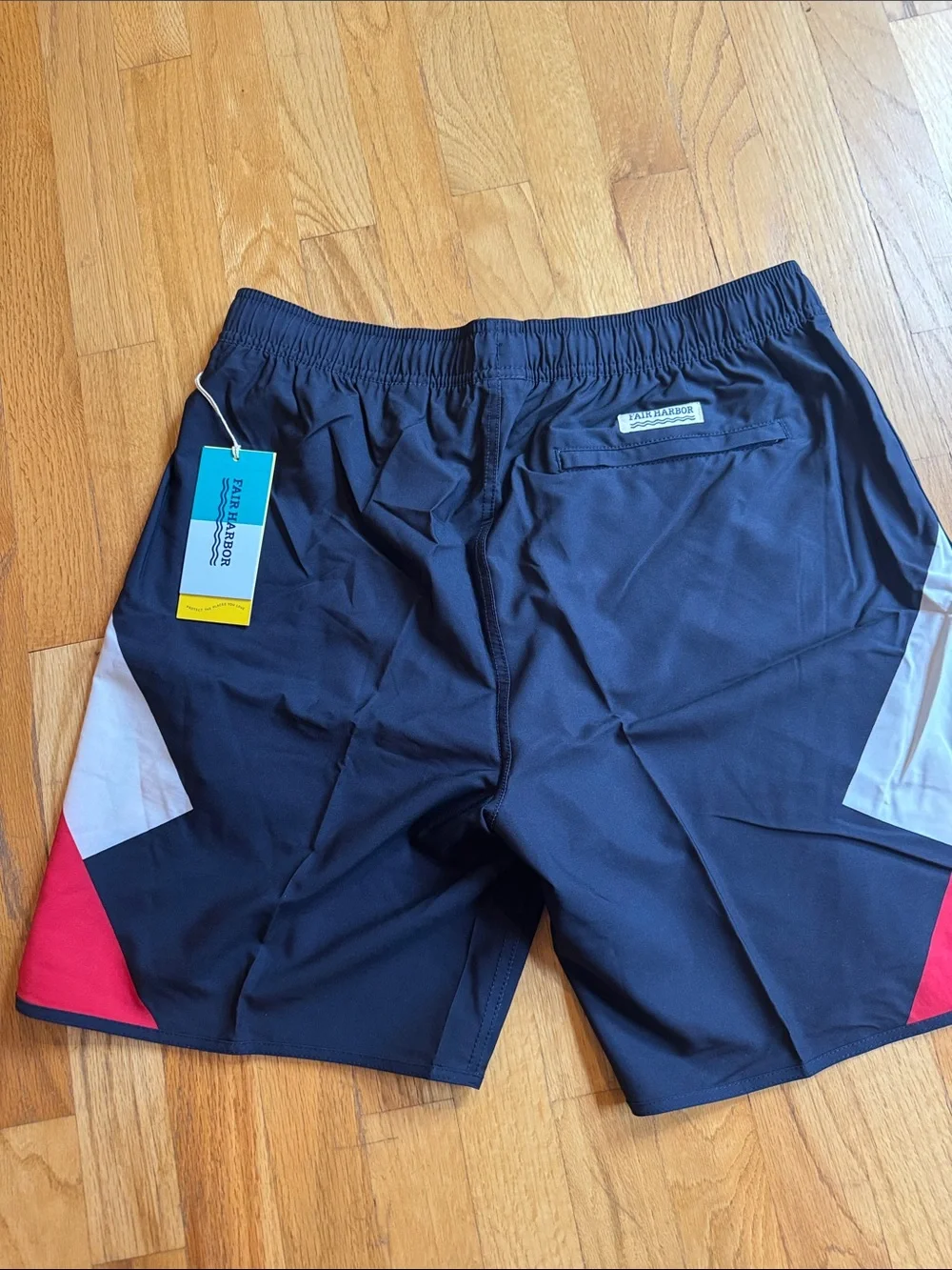 Fair Harbor Anchor Swim Trunk Large NWT Blue/Red/White